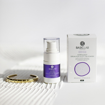 Korygujące serum pod oczy z retinalem 0,03%, 20% kompleksem peptydów i czynnikami wzrostu, Redukcja i Stymulacja